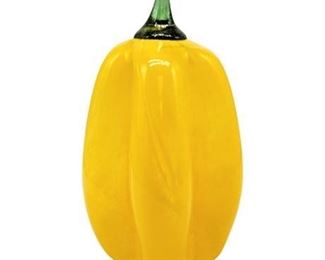 Salute! Italia Hand Blown Art Glass Yellow Pepper
