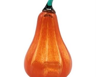 Salute! Italia Hand Blown Art Glass Orange Gourd