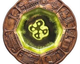 Mid-Century Treasure Craft Ceramic Las Vegas Souvenir Dish/Ashtray