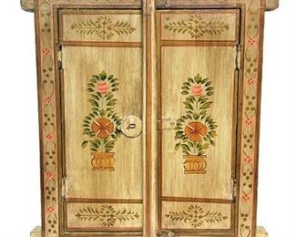 Vintage Hand Painted Heavy Wooden Window Wall Mirror