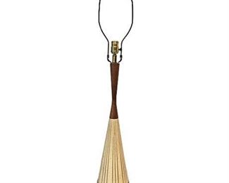 Mid-Century Teak and Ceramic Table Lamp