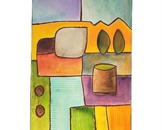 Signed Original Oil on Canvas Abstract Painting