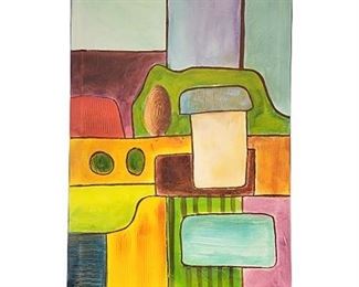 Signed Original Oil on Canvas Abstract Painting