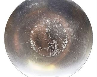 Vintage Kensington Art Deco Aluminum Rooster Plate