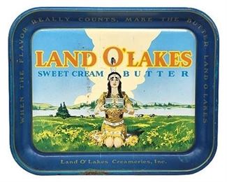 Vintage Land O' Lakes Butter Metal Advertising Tray