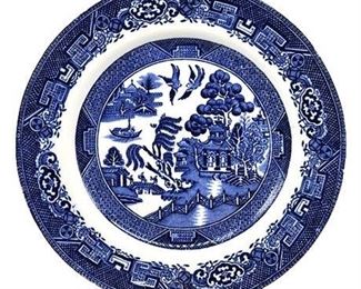 Vintage Brown & Steventon Burslem England Blue Willow Dinner Plate