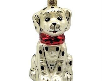Dalmation Dog Hand Blown Polish Glass Ornament