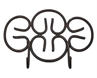 Decorative Cast Iron 2-Hook Wall Hanger