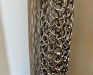 Silver tall vase