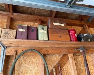 . . . vintage wood boxes and tins