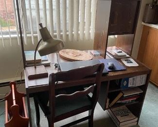 . . . desk and desk lamp
