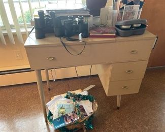 . . . vintage sewing machine and binoculars