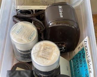 Nikon F with additional lenses and accessories