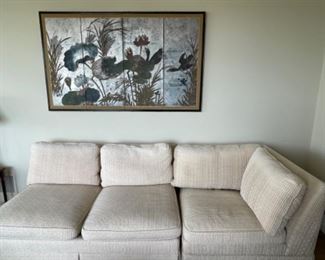 Chinese panels and sectional sofa 