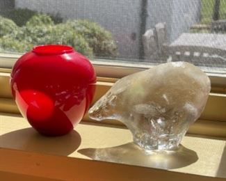 Art glass sculpture and vase