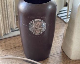 Heintz Art award vase Boston Boat Club 1922 , copper and silver