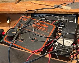 Train track and accessories. Located above the detached garage. Ask for help.