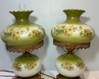 Vintage Gone with the wind style Hurricane Lamps