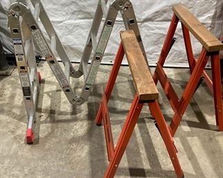Ladders and saw horses