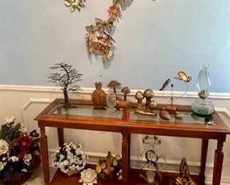 Vintage Entry/ Sofa Table with Glass