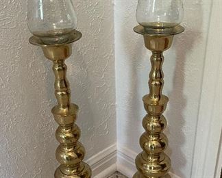 Tall Brass Candle Holdera