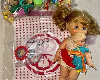 Talking Buffy & Mrs Beasley Doll Working, Karate Kid Movie scarf,  Vintage Meal and Disney Toys
