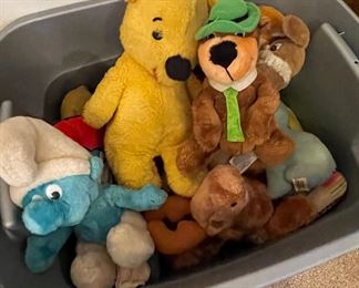 Vintage Stuffed Toys Smurf, Yogi Bear, Winnie the Pooh, Sesame Street 
