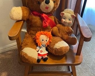 Childs Rocking Chair, Little Orphan Annie,  Stuffed Bears