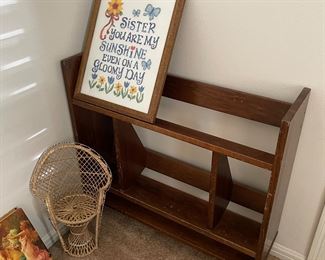 Bookshelf, Doll Chair 