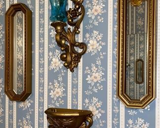 Homco Mirrors and Candle Holder