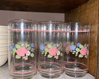 LIBBY PFALTZGRAFF TEA ROSE 5 5/8" 16 OZ CLEAR