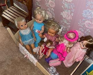 Variety of Vintage Dolls