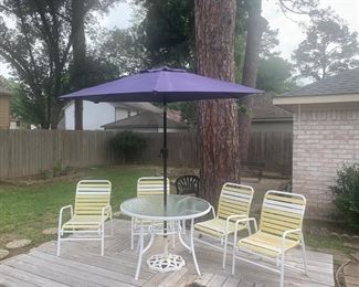 Table, Chairs & Umbrella Set