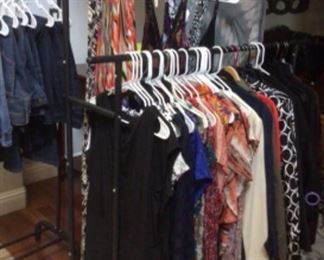 Designer clothing, jeans mostly INC from Macy’s, dresses, skirts, tops and blazers mostly from Nordstrom and Macy’s, and a few other stores.