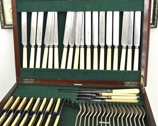 Asprey & Company (Bond Street, London) chest filled with 193 pieces of Antique Sterling cutlery.&nbsp;