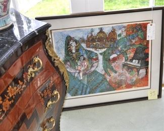 A VENICE MATERNITE OU UNE CHEVRE by Theo Tobiasse.  Serigraph Edition number:  69 of 475.