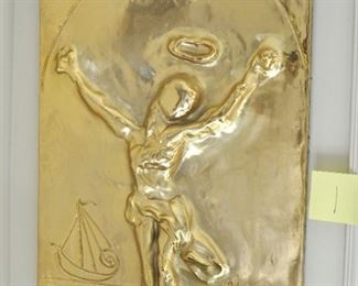 CHRIST OF SAINT JOHN OF THE CROSS by Salvador Dali.  Ltd. Gold edition of 75.  Edition # 56/75.   30" x 18" with original box from Center art Gallery, Hawaii.