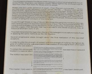 MOSES in relief by Salvador Dali with original box.  Limited Edition #118/180