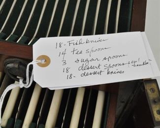 Asprey & Company (Bond Street, London) chest filled with 193 pieces of Antique Sterling cutlery.&nbsp;