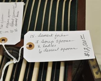 Asprey & Company (Bond Street, London) chest filled with 193 pieces of Antique Sterling cutlery.&nbsp;