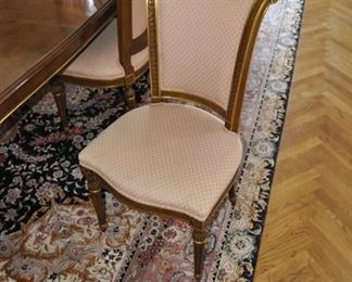 Karges dining table, 2 leaves, 10 chairs, server and Chinoiserie china cabinet.  Original cost was over $50,000.