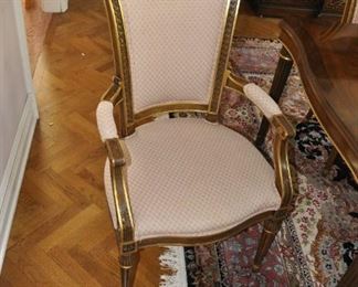 Karges dining table, 2 leaves, 10 chairs, server and Chinoiserie china cabinet.  Original cost was over $50,000.