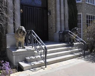 A pair of life size Bronze Lions for your entrance