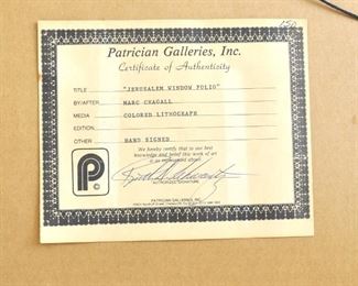 "JERUSALEM WINDOWS" by Marc Chagall.  Signed in pencil.