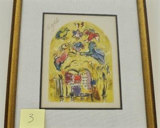 "JERUSALEM WINDOWS" by Marc Chagall.  Signed in pencil.