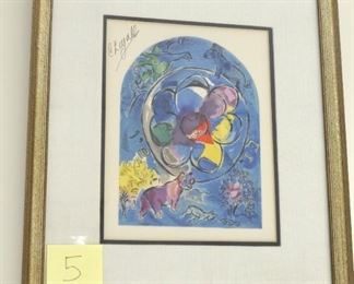 "JERUSALEM WINDOWS" by Marc Chagall.  Signed in pencil.
