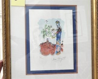 "LA TOUR DE DAVID" by Marc Chagall.  Ltd. edition lithograph number:  92/100