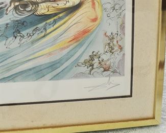 "HOMAGE TO LINCOLN" pencil signed by Salvador Dali.  Ltd. Edition lithograph - EA Artist Proof