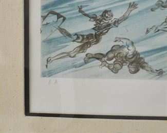 "HOMAGE TO LINCOLN" pencil signed by Salvador Dali.  Ltd. Edition lithograph - EA Artist Proof