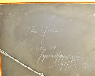 "THE QUILT"  original oil by Carlo Wahlbeck.  35" x 41"